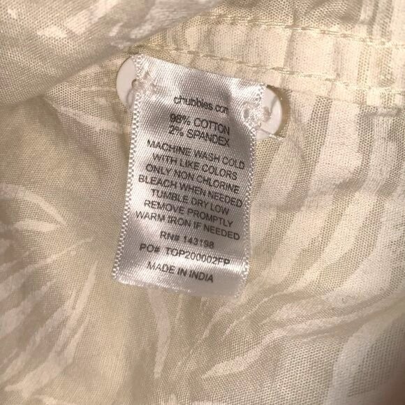 Chubbies Mens XL Beige Leaf Print Button-Down Shirt - Picture 3 of 9